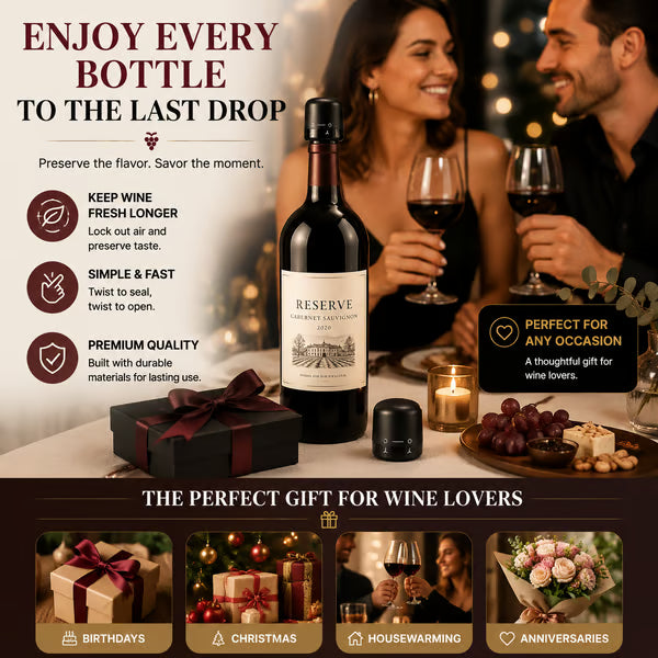 BUY 1 GET 1 FREE🍷 Premium Vacuum Wine Stopper – Keep Wine Fresh Longer with Airtight Seal
