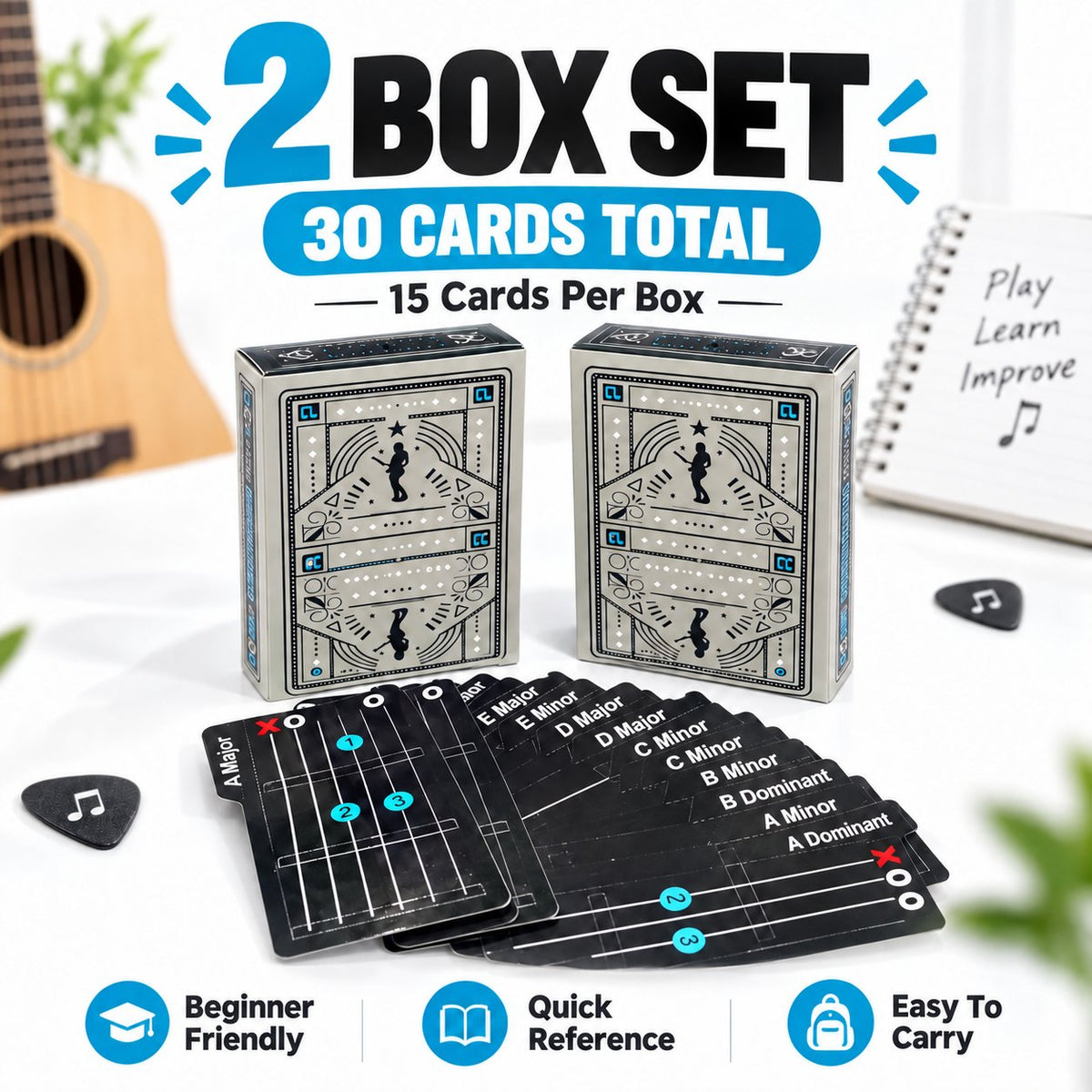 🎉🎸✨ Guitar Chord Cards — Learn Chords Faster & Master Your Guitar Skills Easier!