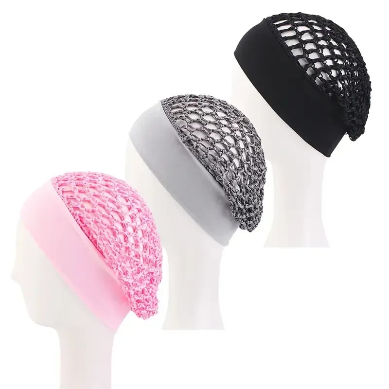 3-Piece Stretchy Wide-Edge Sleeping Cap Set