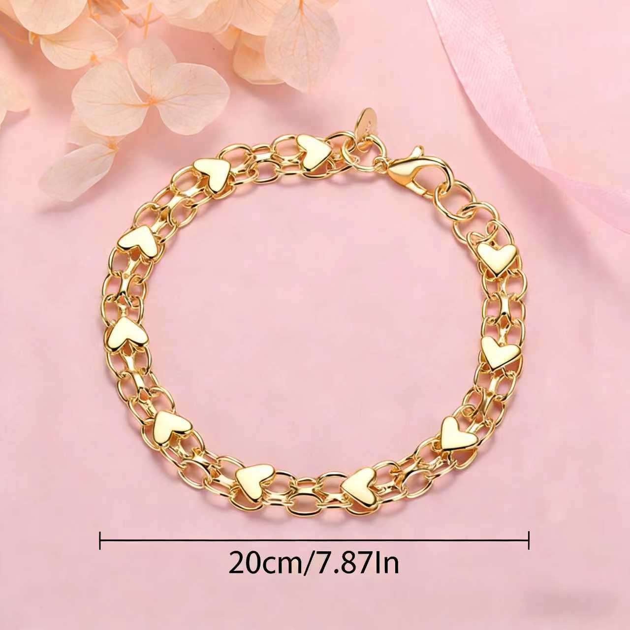 ✨Doppelketten-Armband mit Herzanhänger