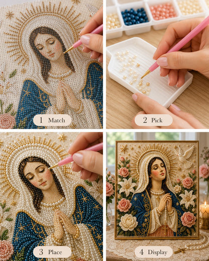 🔥HEISSER VERKAUF🔥🙏 Göttliche Perlenperlen-Ikone der Jungfrau Maria – Ein friedliches DIY-Glaubenskunst-Geschenk ✨
