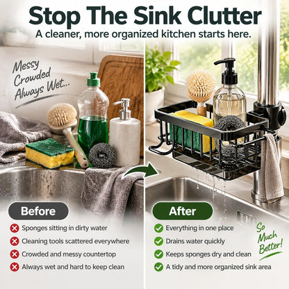✨ Faucet Sink Organizer Rack – Keep Your Kitchen Sink Clean & Clutter-Free