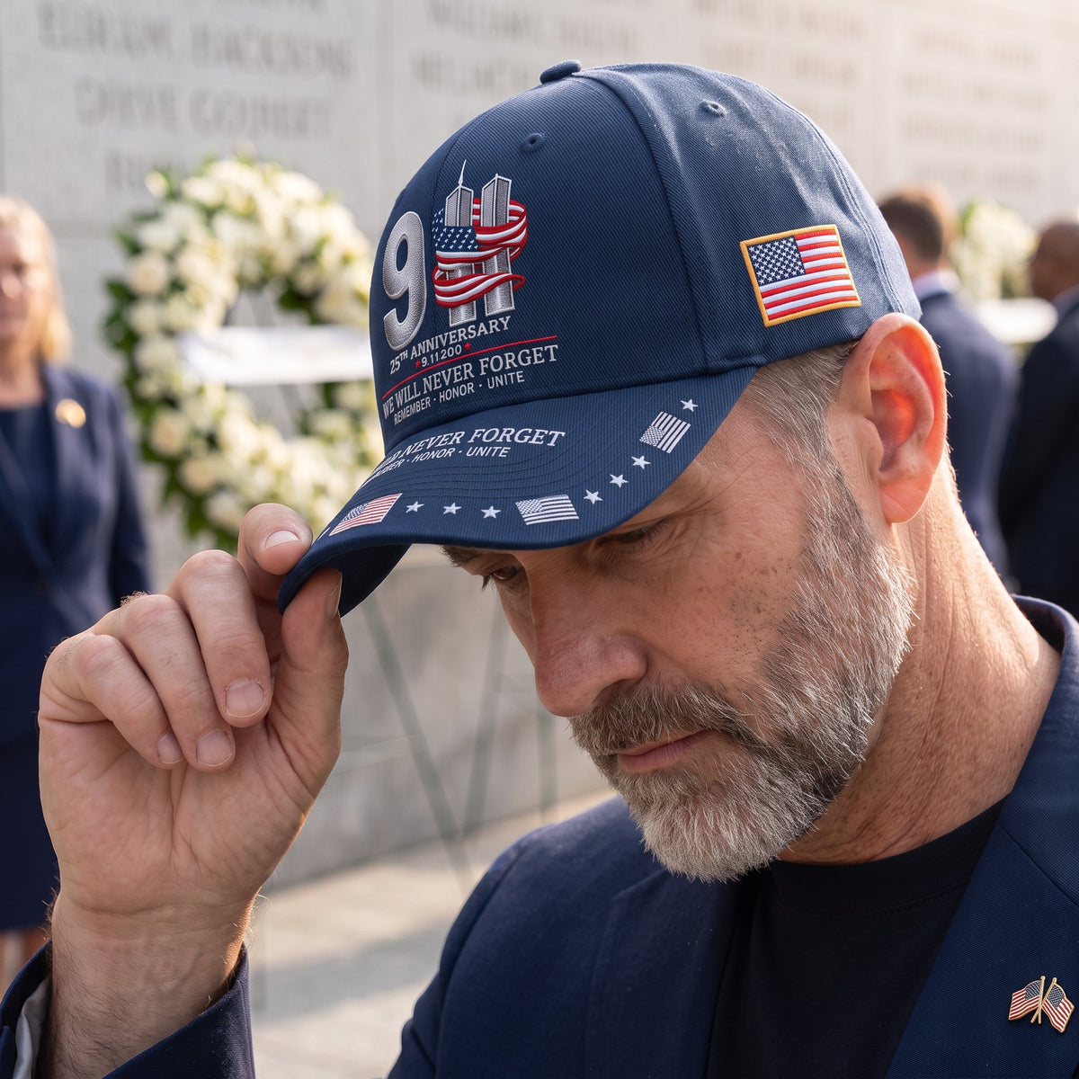 🔥LAST DAY 50% OFF - 9/11 25th Anniversary We Will Never Forget Printed Memorial Baseball Cap – Unisex Patriotic Memorial Hat🧢