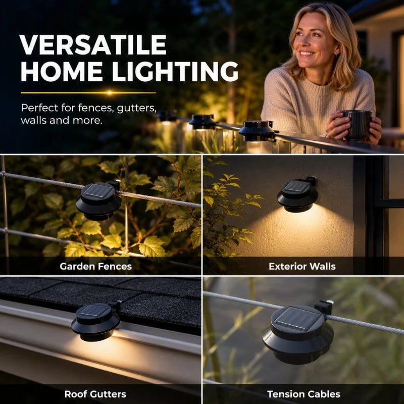 💯☀️💡  Light Up Gutters, Fences & Garden Walls — Solar-Powered Outdoor LEDs With No Mains Wiring Needed 🏡✨
