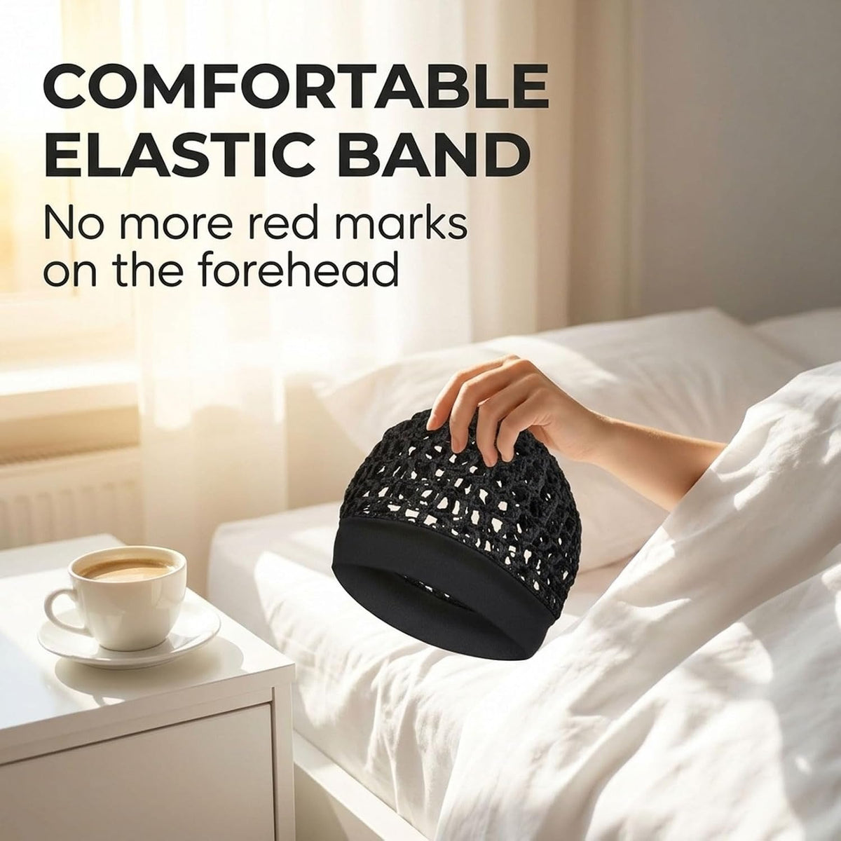 3-Piece Stretchy Wide-Edge Sleeping Cap Set