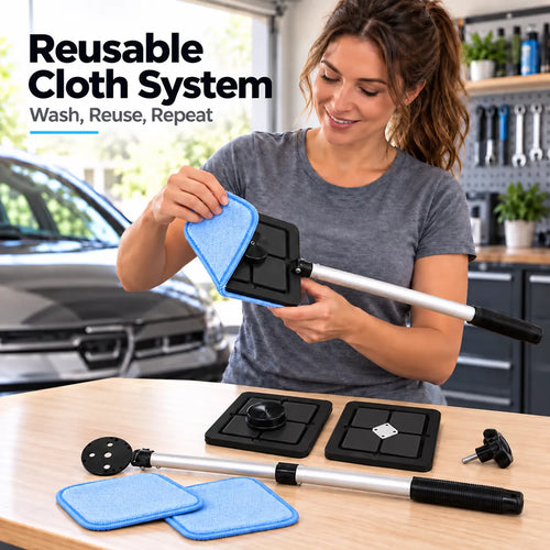 🔥🎁🔥Dual Magnetic Car Windshield Cleaner | Streak-Free Auto Glass Cleaning Kit