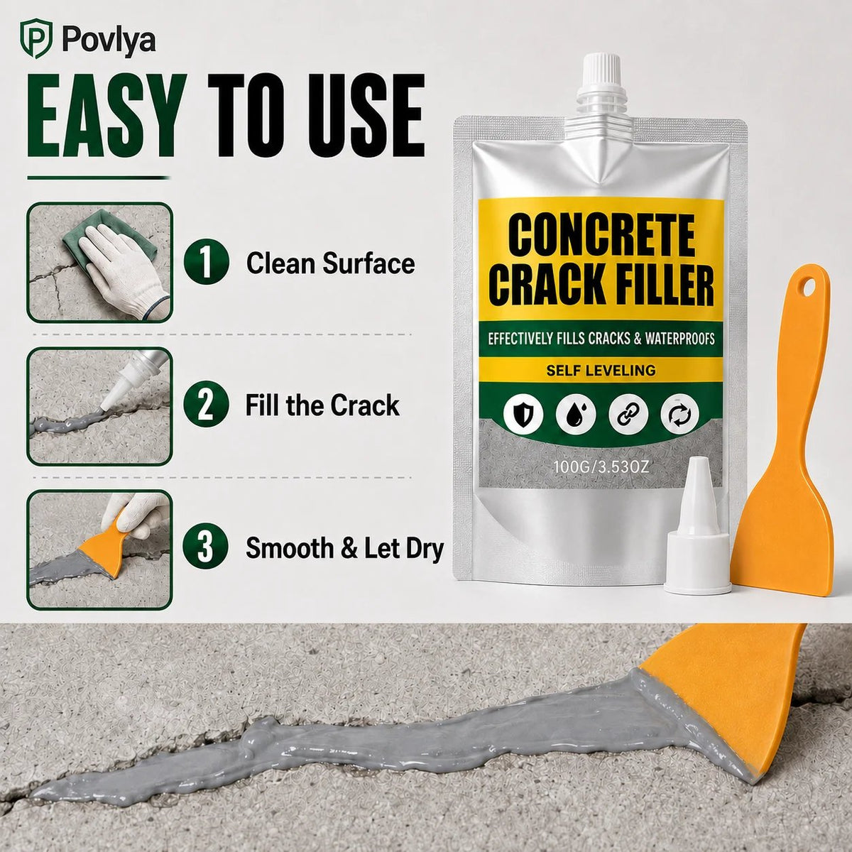 🔥HOT SALE🔥🛠️Waterproof Concrete Crack Filler for Indoor & Outdoor Use