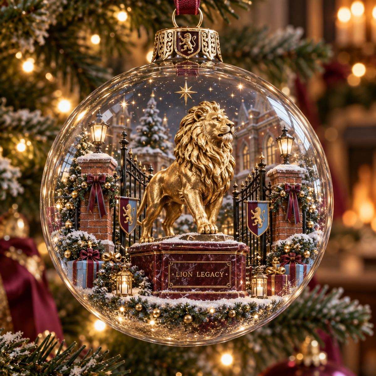 🎄 Pride & Tradition Light-Up Football Christmas Globe Ornament