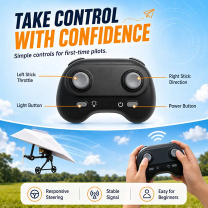 STEM RC Paper Airplane Kit – Gyroscope Stabilized with Dual Propellers