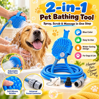 🐾2-in-1 Pet Bathing & Massage Sprayer Tool – Universal Faucet Grooming Sprayer for Dogs & Cats