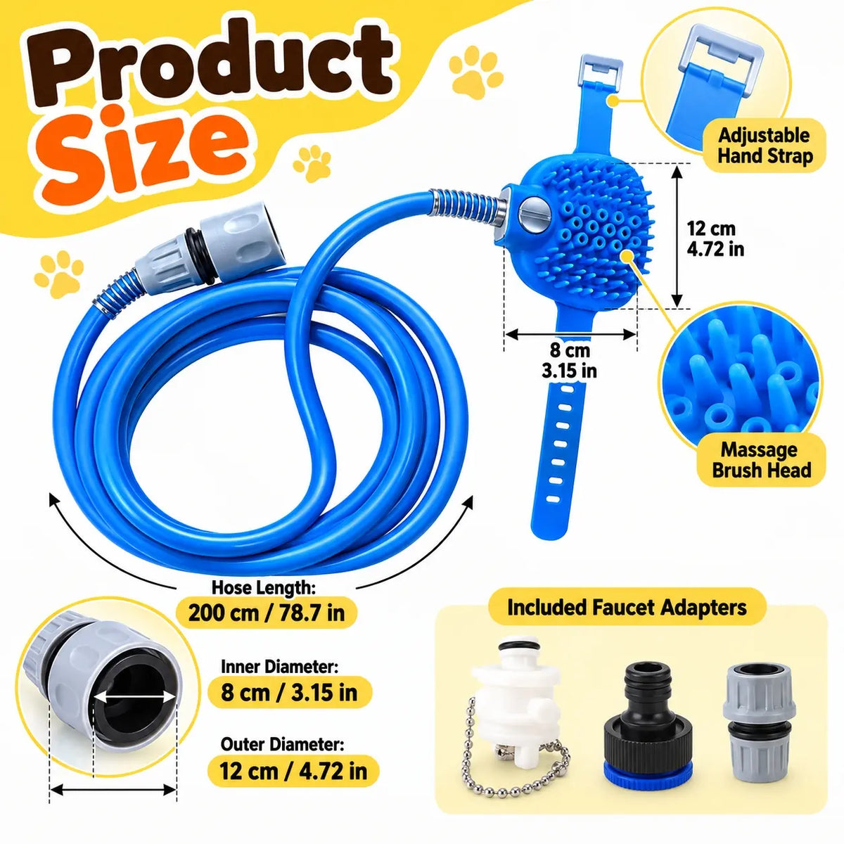 🐾2-in-1 Pet Bathing & Massage Sprayer Tool – Universal Faucet Grooming Sprayer for Dogs & Cats