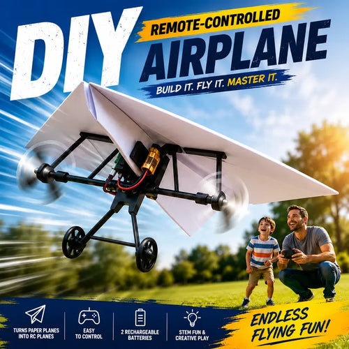 STEM RC Paper Airplane Kit – Gyroscope Stabilized with Dual Propellers