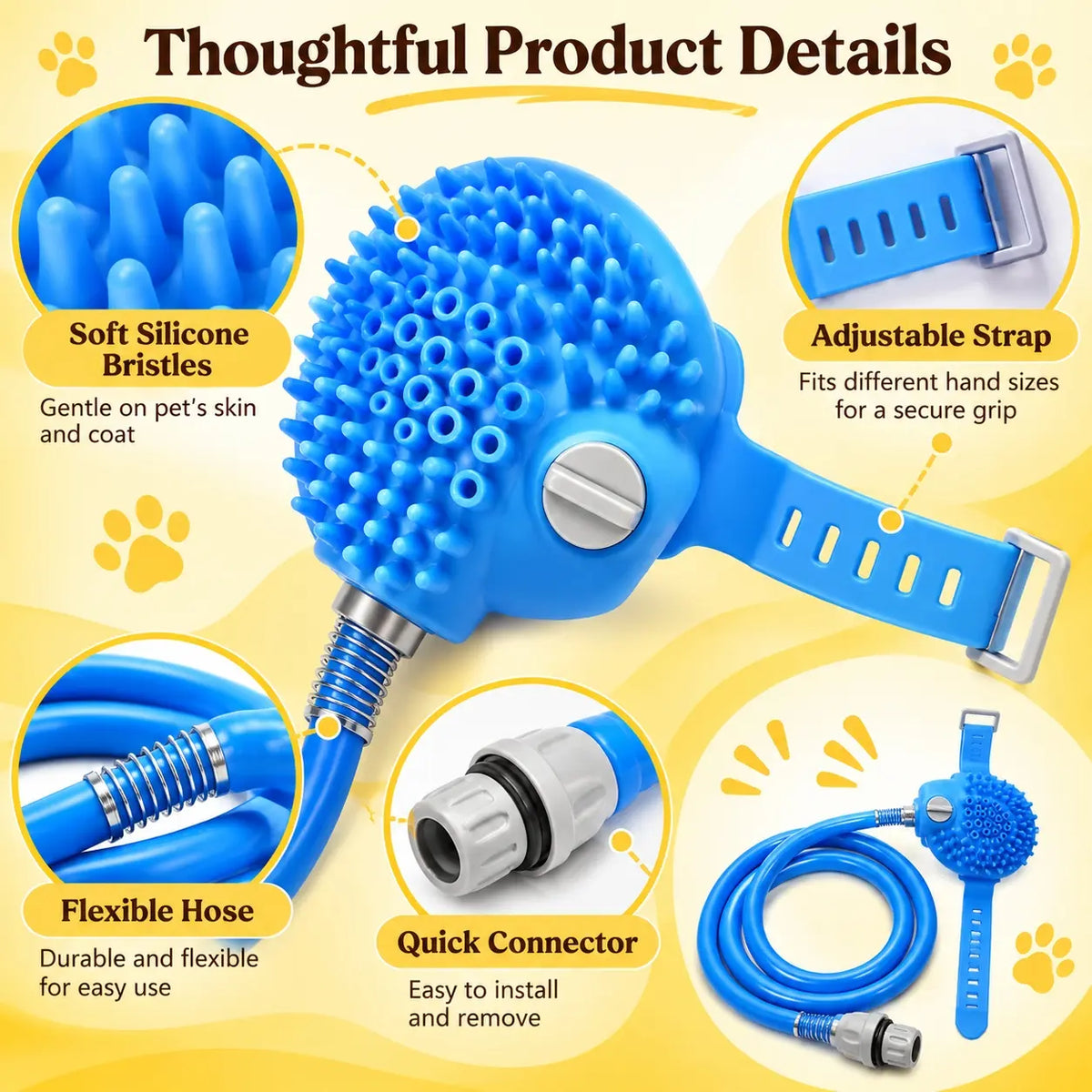 🐾2-in-1 Pet Bathing & Massage Sprayer Tool – Universal Faucet Grooming Sprayer for Dogs & Cats