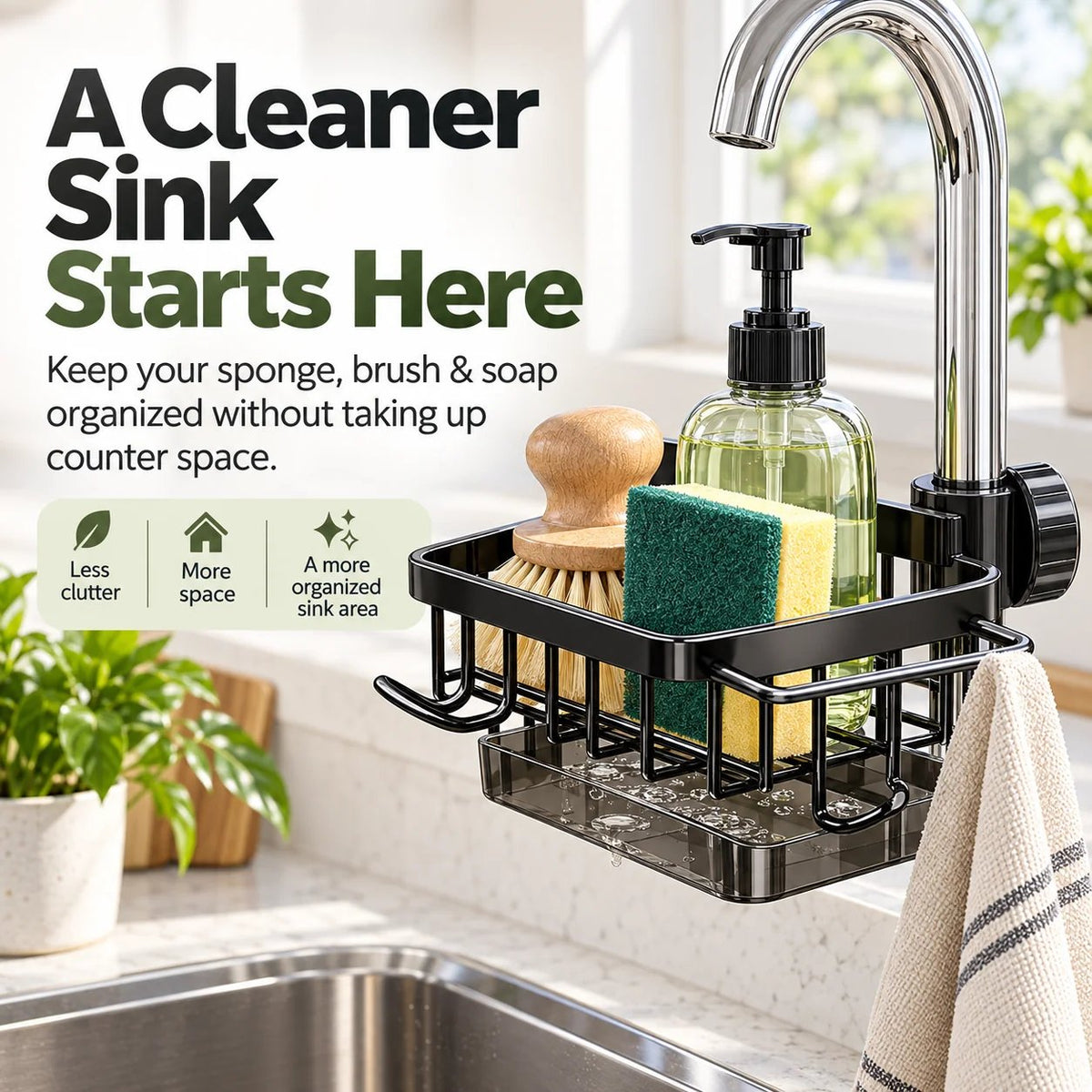 ✨ Faucet Sink Organizer Rack – Keep Your Kitchen Sink Clean & Clutter-Free