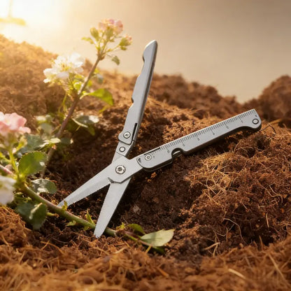 ✂️ 2-in-1 Foldable EDC Scissors with Built-In Ruler