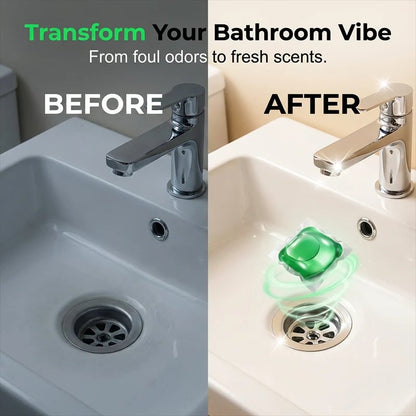 🔥2026 HOT SALE🥳50K+ SOLD!|Drain Deodorizer Pods – Bio‐enzyme formula neutralizes smells at the source. Instant fresh scent, no harsh chemicals. Say goodbye to embarrassing odours.