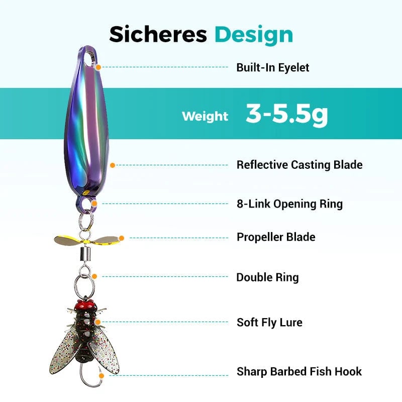 Metal propeller fishing lure for catching fish✨