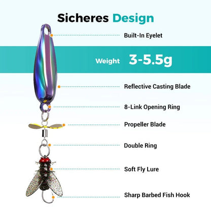 Metal propeller fishing lure for catching fish✨