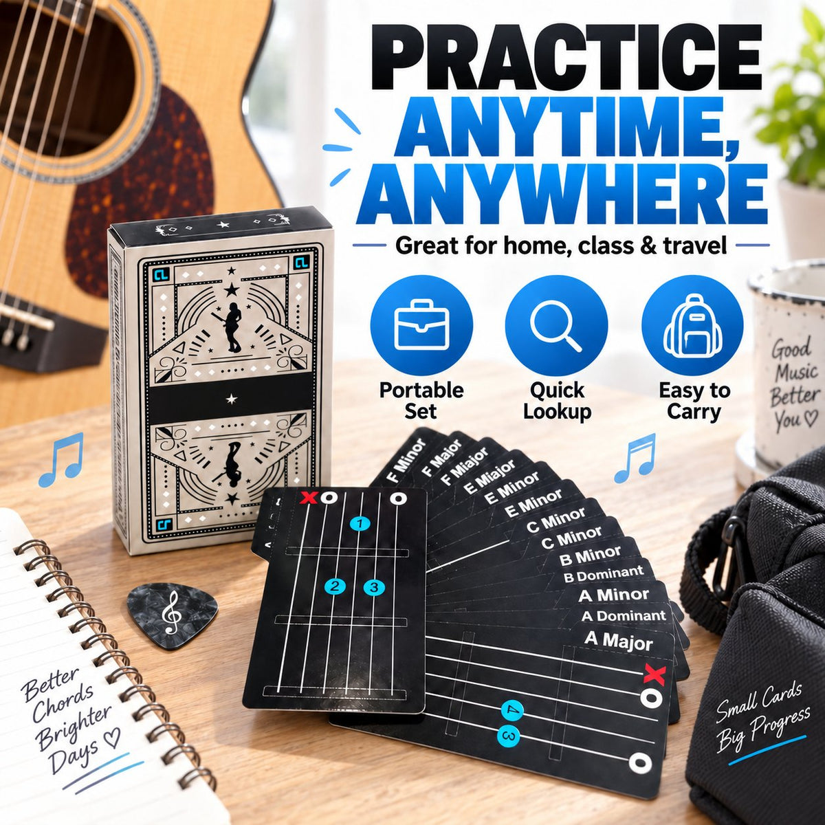 🎸✨ Guitar Chord Cards — Learn Chords Faster & Master Your Guitar Skills Easier!