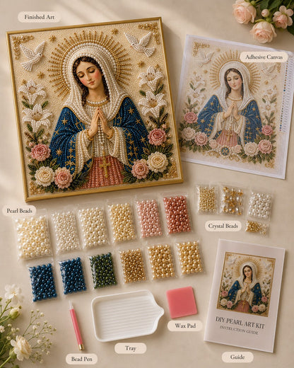 🔥HEISSER VERKAUF🔥🙏 Göttliche Perlenperlen-Ikone der Jungfrau Maria – Ein friedliches DIY-Glaubenskunst-Geschenk ✨