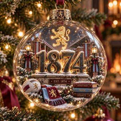 🎄 Pride & Tradition Light-Up Football Christmas Globe Ornament