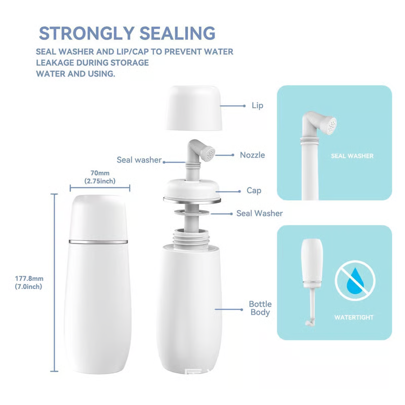 💧Bidet Portatile 🧼– 🕌Perfetto per Wudu & Igiene Quotidiana, 400 ml, Anti-perdita