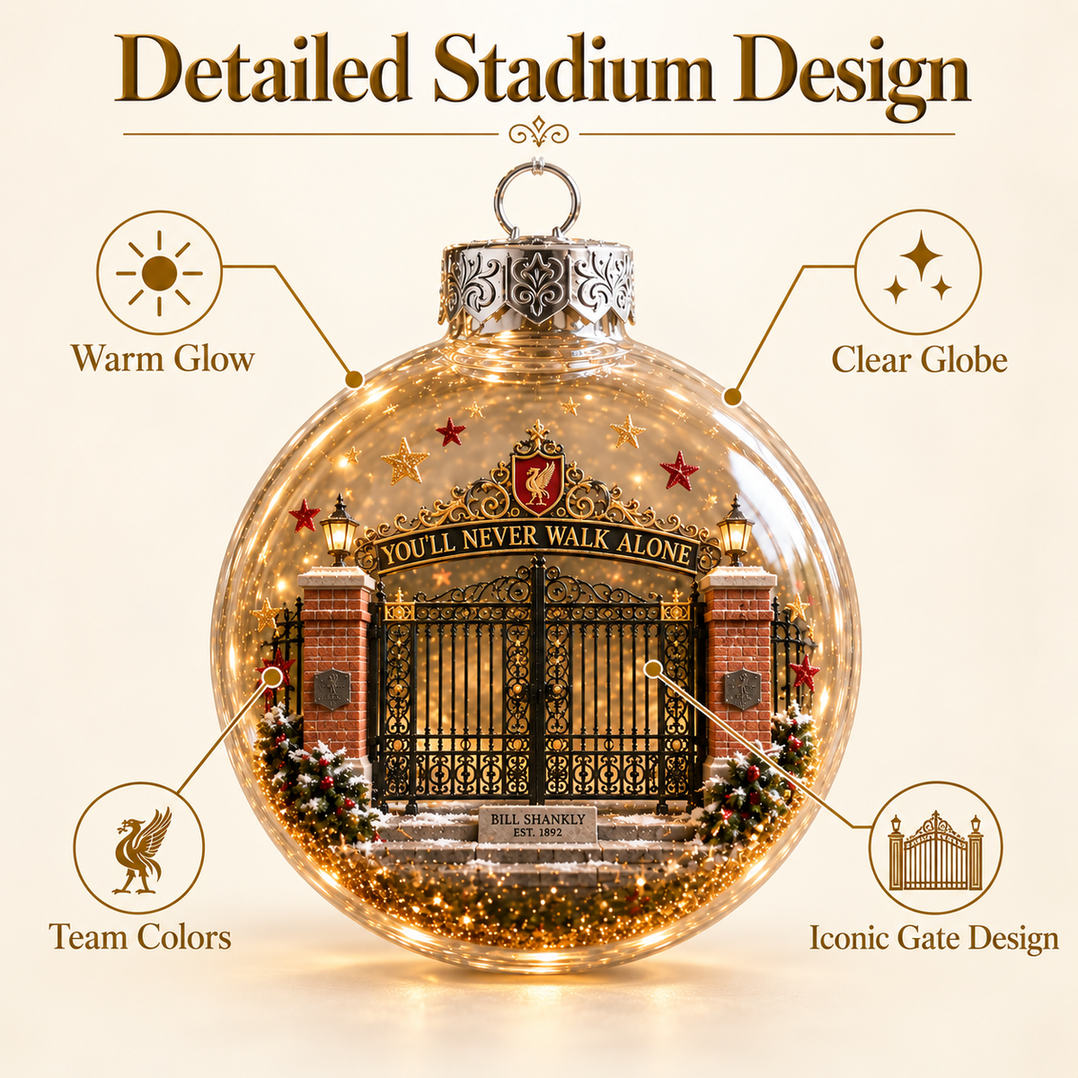🎄 Light-Up Football Heritage Diorama Ornament