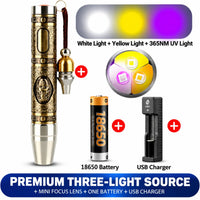90W Yellow White Purple Three-Light Source, One Electric One Charge + Small Focus Bare Bulb