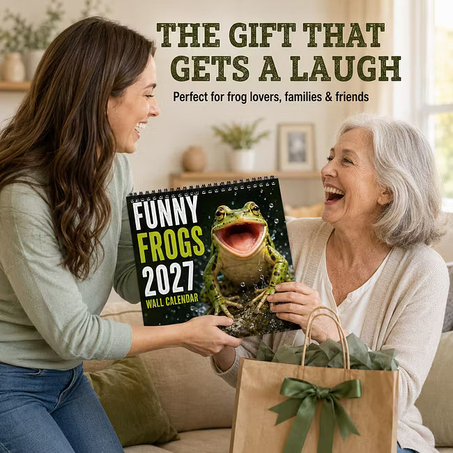 Funny Frogs 2027 Wall Calendar – Cute Humorous Frog Calendar, Quirky Amphibian Gift, Nature & Wildlife Decor