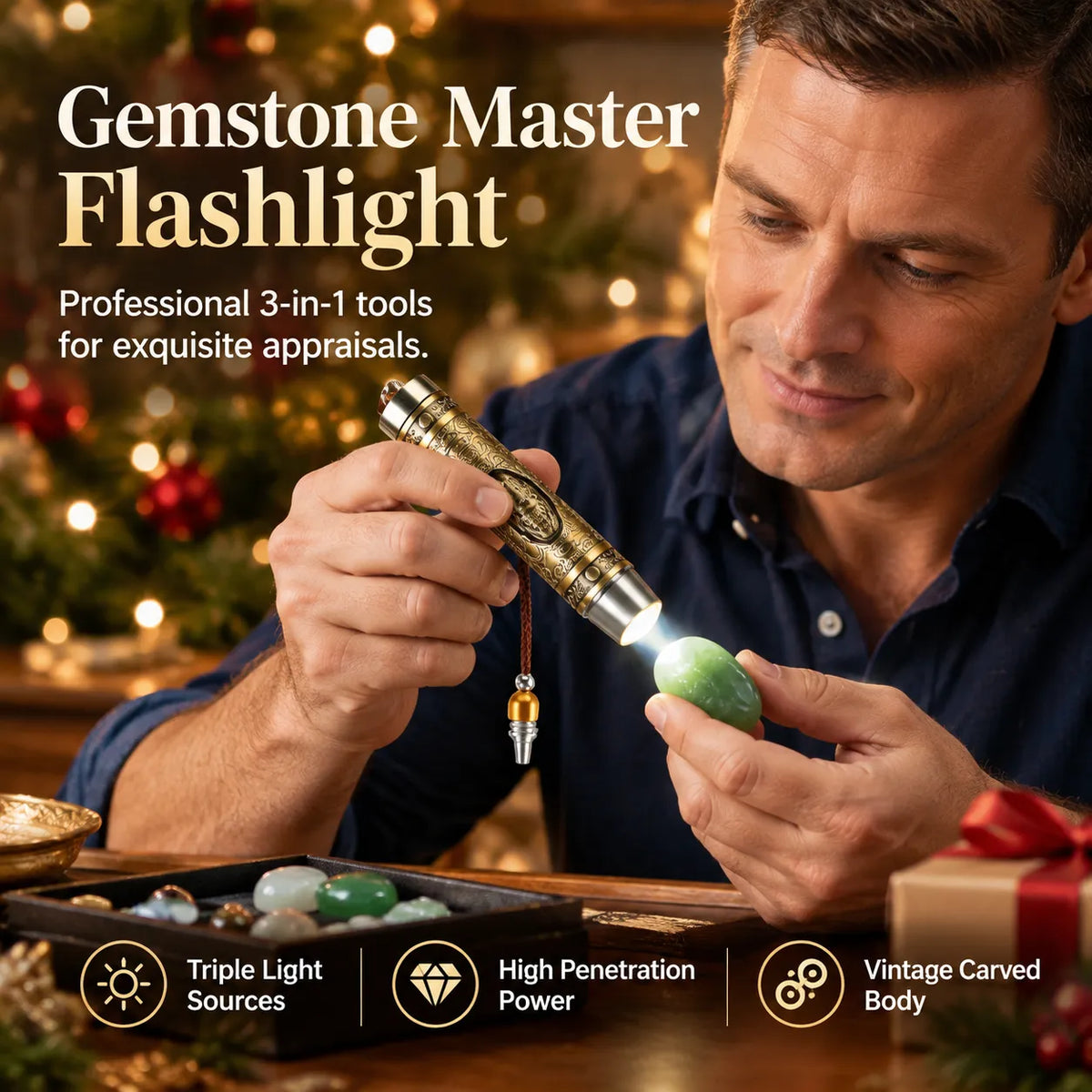 🔥🎁Professional 3-in-1 Gemstone Identification Flashlight