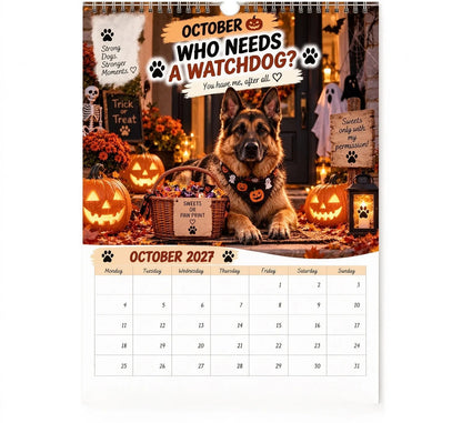 🐾🐕German Shepherd Calendar 2027 – Funny 12-Month Wall Calendar for German Shepherd Lovers & Dog Owners