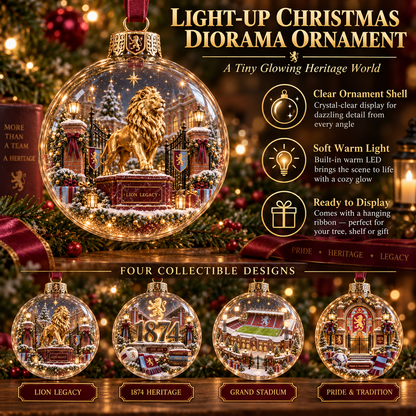 🎄 Pride & Tradition Light-Up Football Christmas Globe Ornament