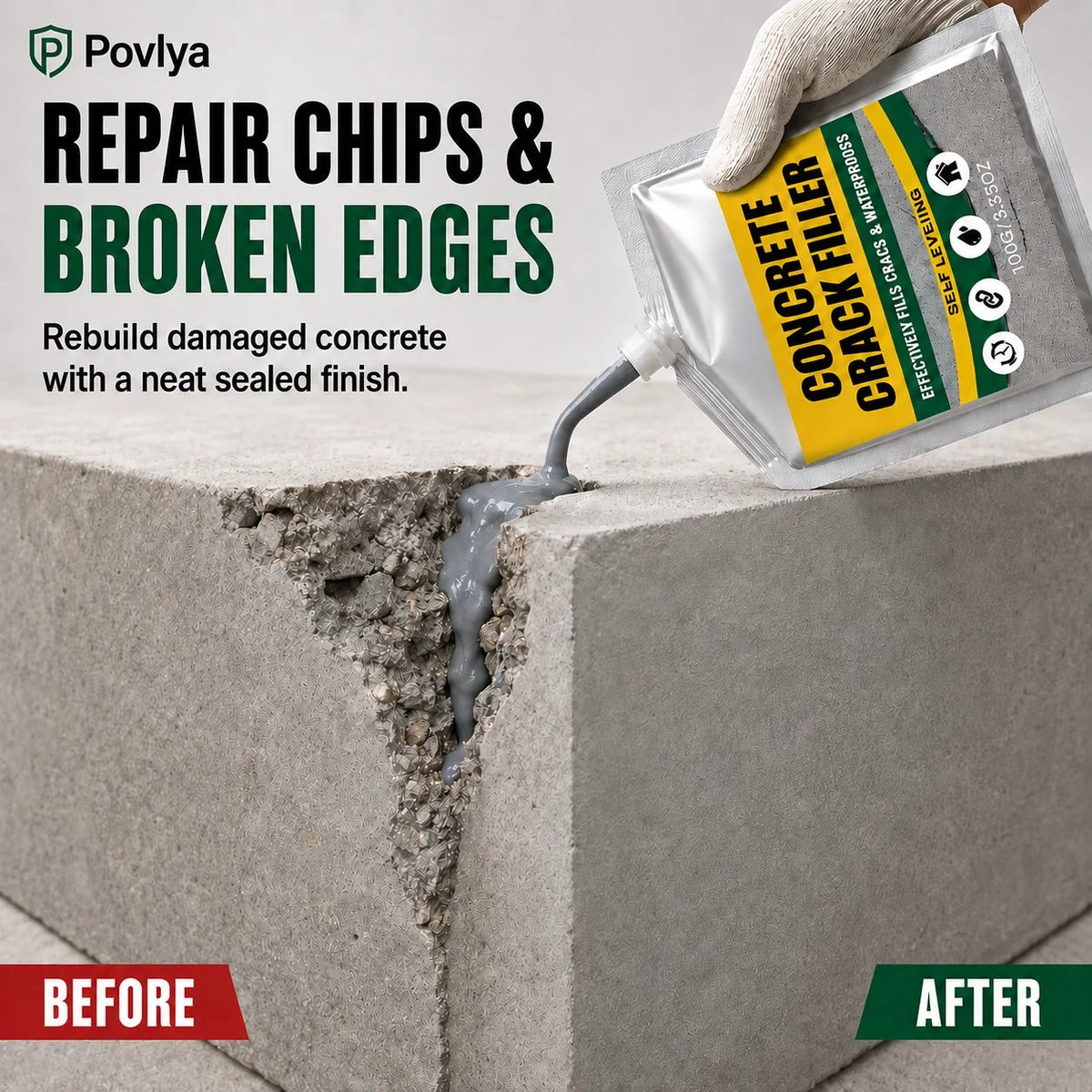 🔥HOT SALE🔥🛠️Waterproof Concrete Crack Filler for Indoor & Outdoor Use