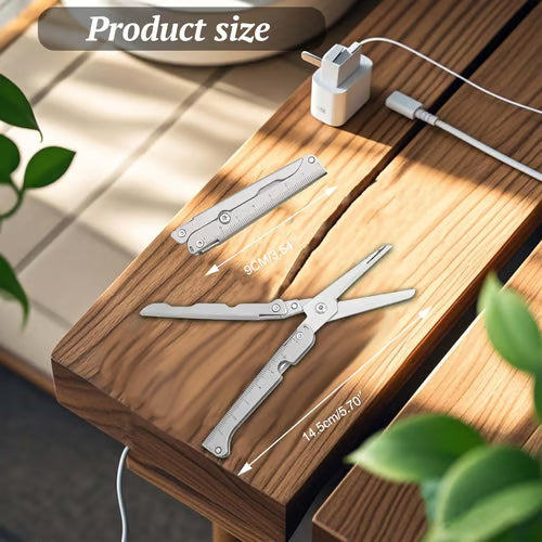 ✂️ 2-in-1 Foldable EDC Scissors with Built-In Ruler