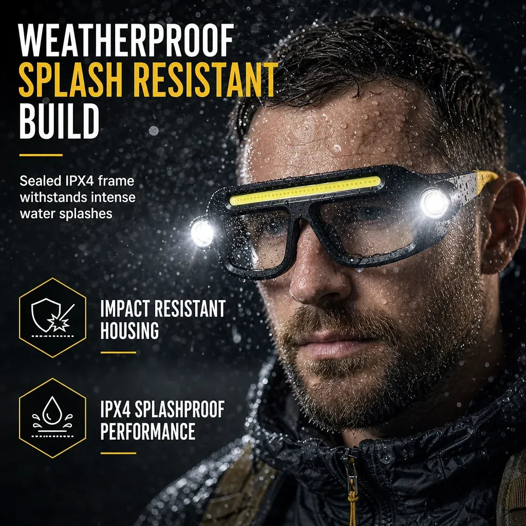USB Rechargeable Double Sided Clip On Glasses Light for Outdoor Hiking and Reading