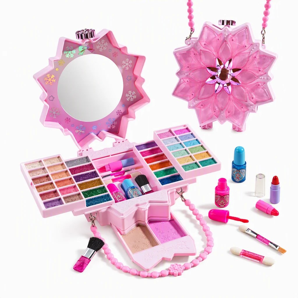 🎉49% OFF !! ⏰ Washable Princess Makeup Set – Non‐irritating, trays & portable case 🎀