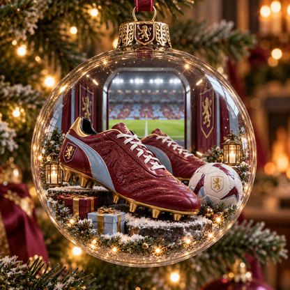 🎄 Pride & Tradition Light-Up Football Christmas Globe Ornament