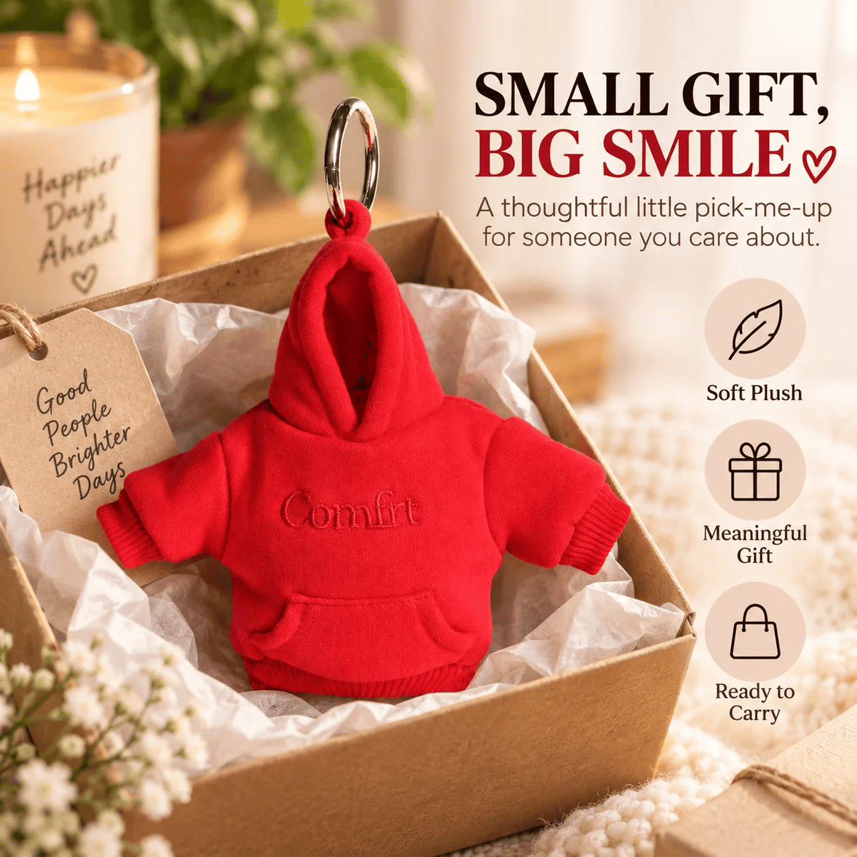 👕Hoodie Keychain | Stress-Relief Hoodie Charm - Portable Clip-On Keychain, Stylish & Multi-Use Gift Idea