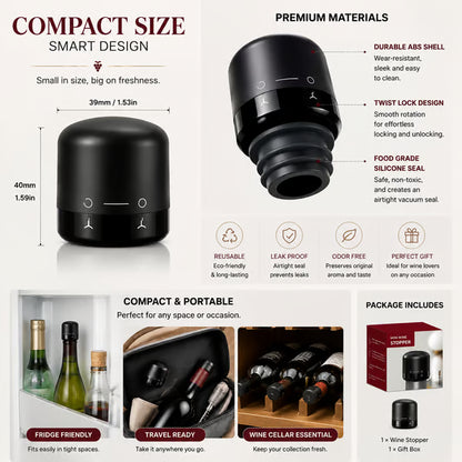 BUY 1 GET 1 FREE🍷 Premium Vacuum Wine Stopper – Keep Wine Fresh Longer with Airtight Seal