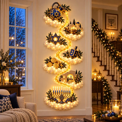 🕎 Hanukkah Festival of Lights Wall Decor Collection – 4 Glowing Designs Celebrating Eight Nights of Light ✨
