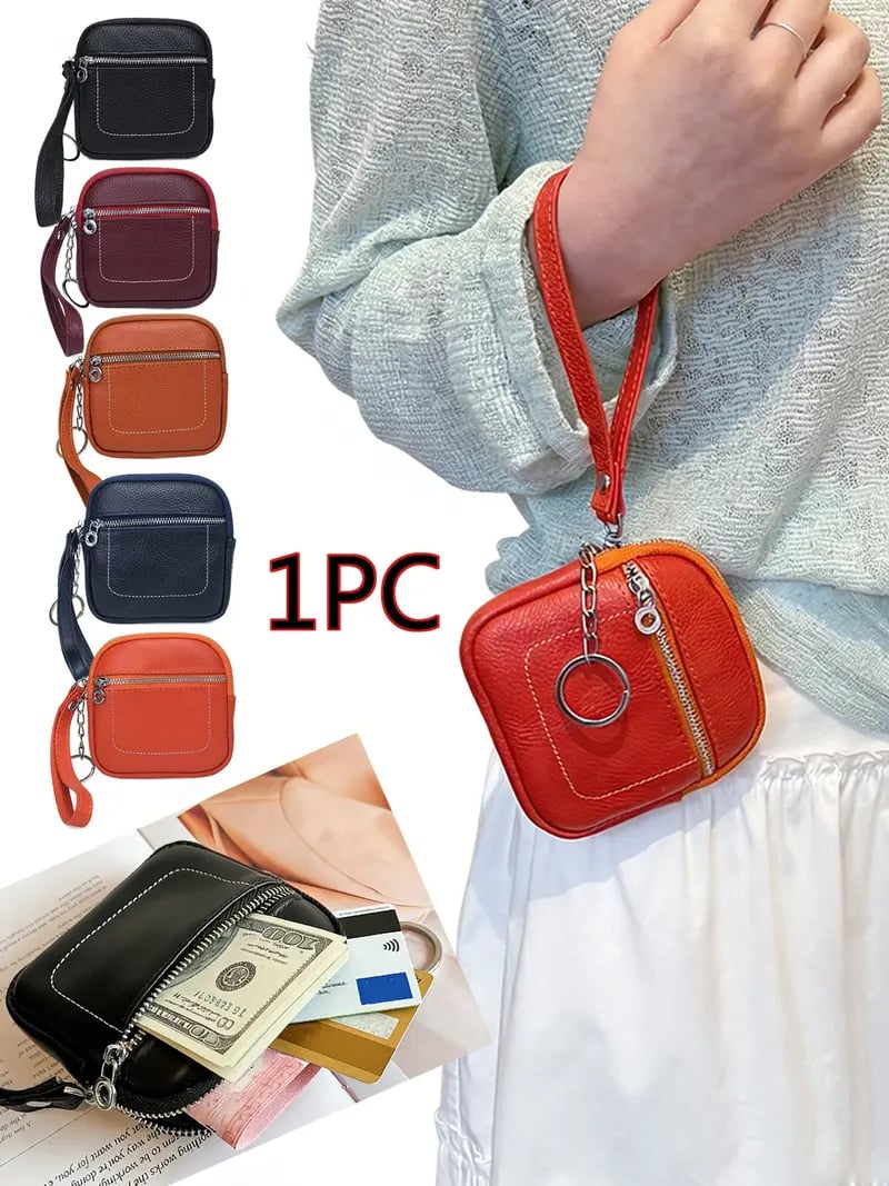 Portamonete/Portacarte Mini Quadrato in Pelle