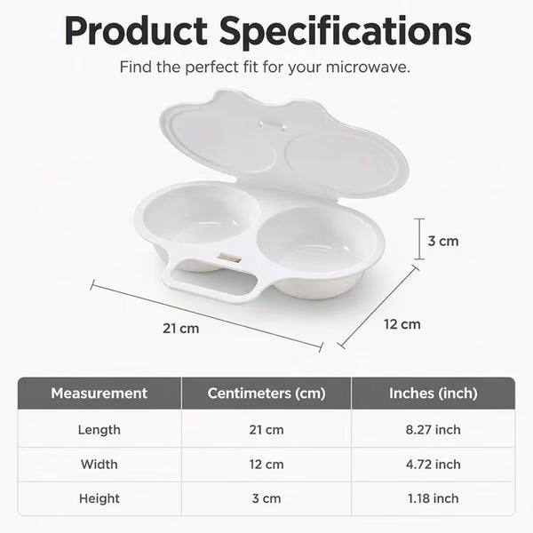 🥳2026 HOT SALE🥳💞50K+ SOLD! 🥗Microwave Egg Poacher——Dual‑cavity, non‑stick & easy clean. Healthier than frying – stock up & save! 🏠✅