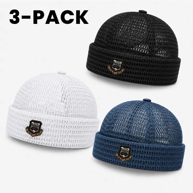 🔥HOT SALE🔥Men's 3-Pack Feather-Soft Blended Yarns Mesh Netting Beanies