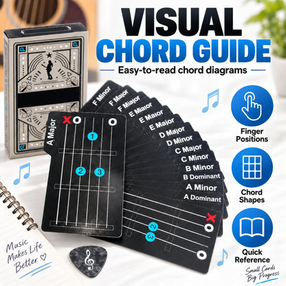 🎉🎸✨ Guitar Chord Cards — Learn Chords Faster & Master Your Guitar Skills Easier!
