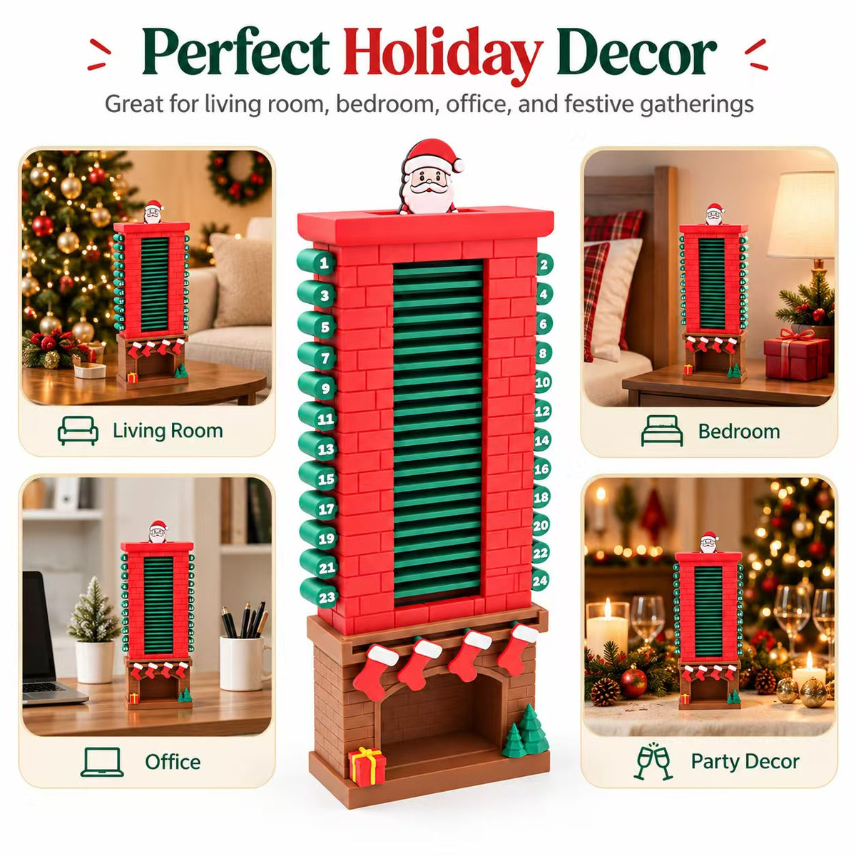 🎅Santa Chimney Christmas Countdown Advent Calendar – Interactive 24-Day Holiday Decor & Family Tradition