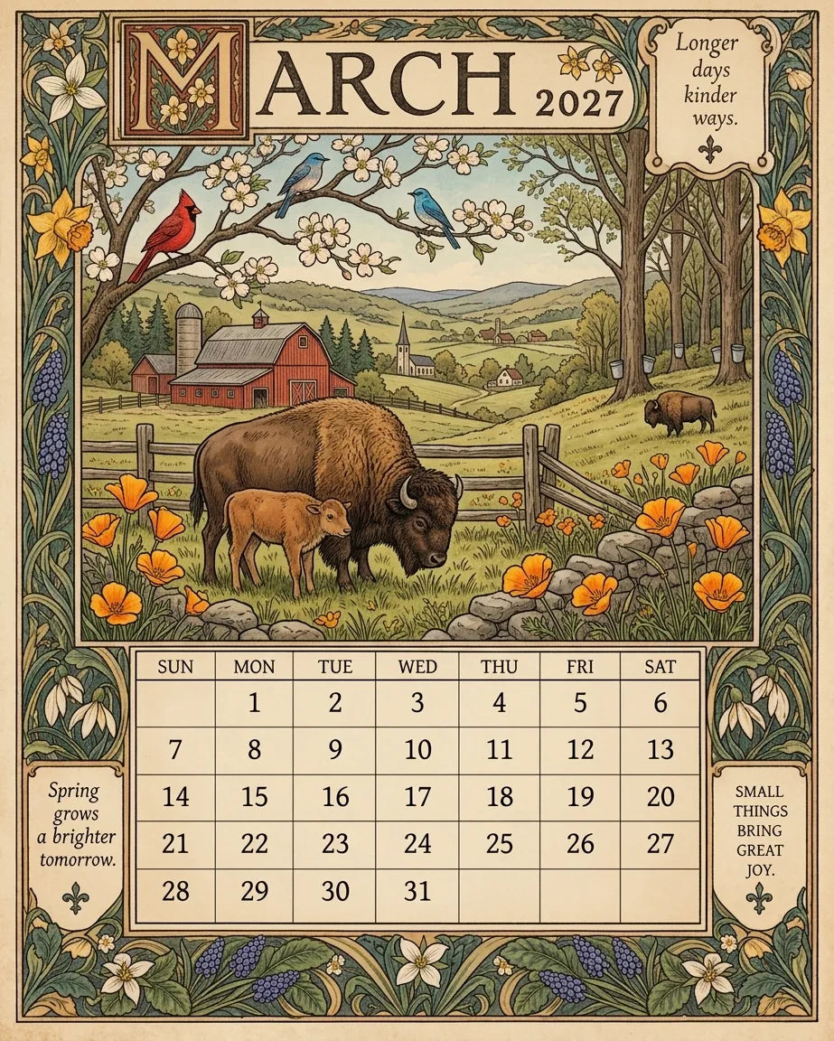 🔥😍A Year in America 2027 – Americana Nostalgia Wall Calendar
