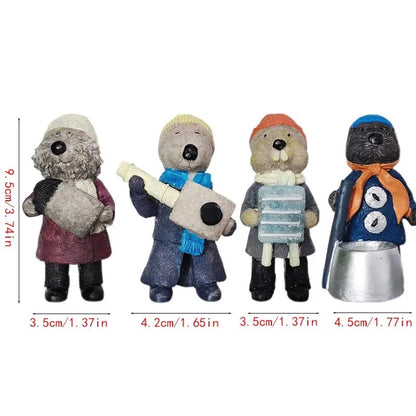 5-Piece Christmas Decoration Set, Organic Art Doll Statue