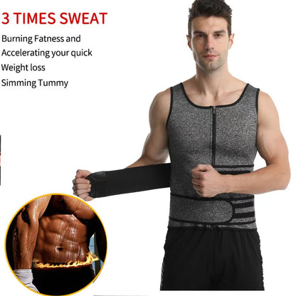 ⭐💪Men Body Shaper Sauna Vest Waist Trainer Double Belt