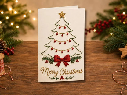 ⭐ 50% OFF - 🌲 🪡 Christmas Hand Embroidery Card DIY Kit | Stitch Your Way Into the Christmas Spirit ✨ 🎁