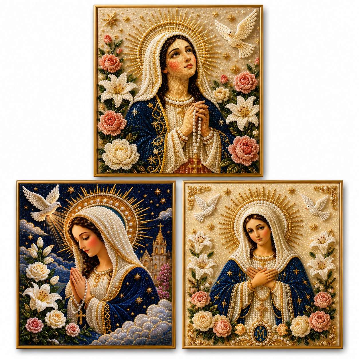 🔥HEISSER VERKAUF🔥🙏 Göttliche Perlenperlen-Ikone der Jungfrau Maria – Ein friedliches DIY-Glaubenskunst-Geschenk ✨